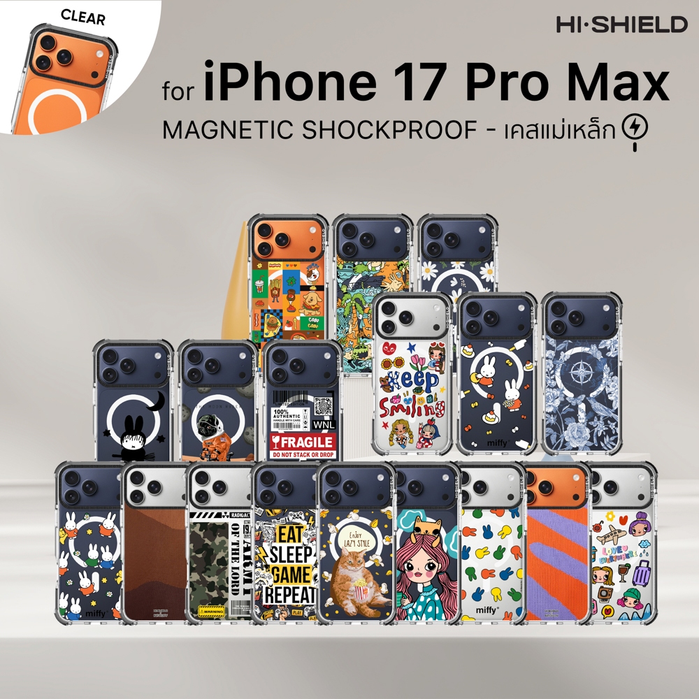 [for iPhone17 Pro Max] HI-SHIELD Magnetic Shockproof Case เคสมือถือแม่เหล็กใสกันกระแทก 3 เมตร เคสiPhone17 Pro Max