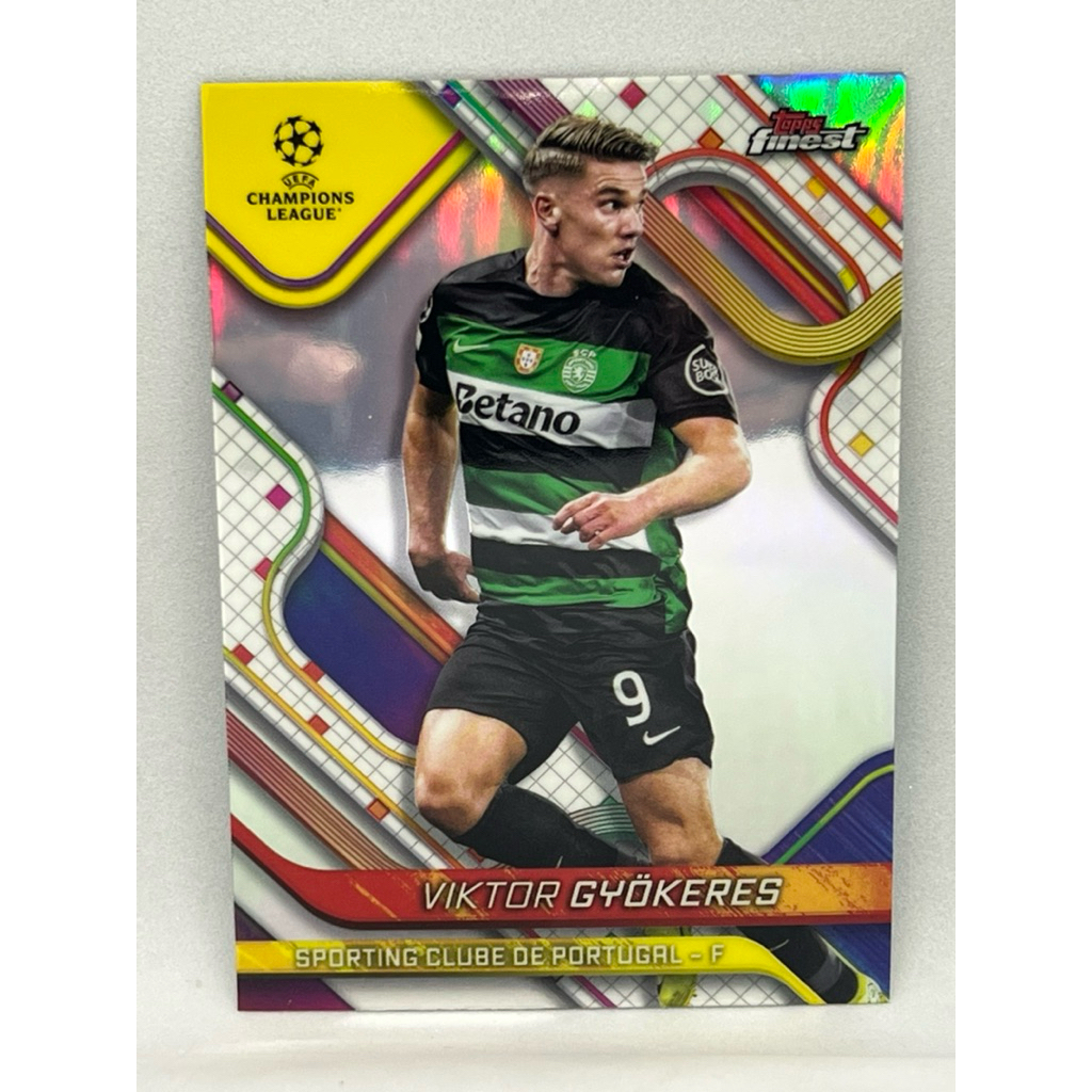 การ์ดฟุตบอล Topps Finest 2024 - 2025  Viktor Gyokeres Refractor
