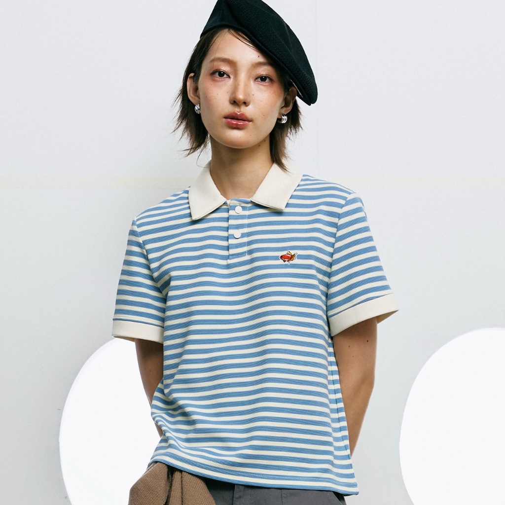 Classy Club - เสื้อโปโล ลายขวาง รุ่น LittleStripes Polo - The Pawsonality Order Col.