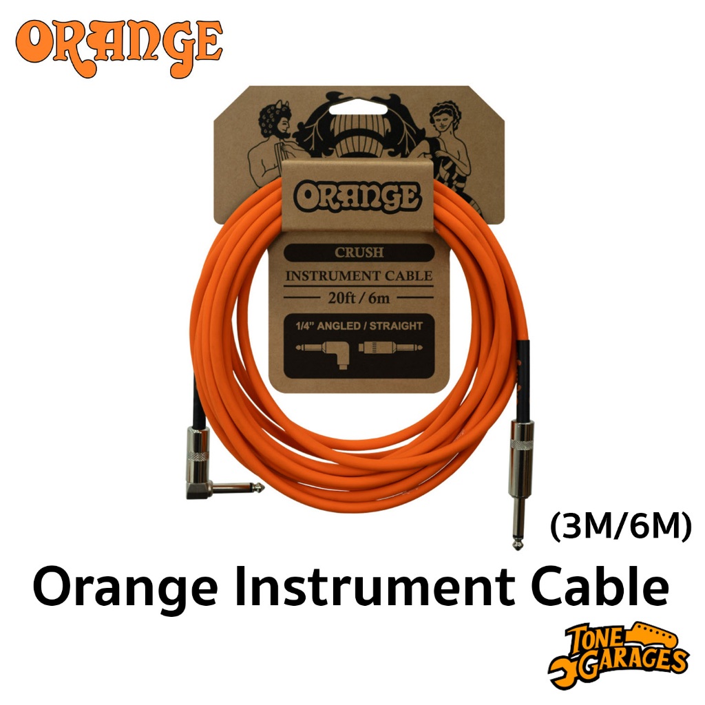 Orange Instrument Cable สายแจ๊ค 1/4" หัว ตรง-งอ ยาว 3m/6m