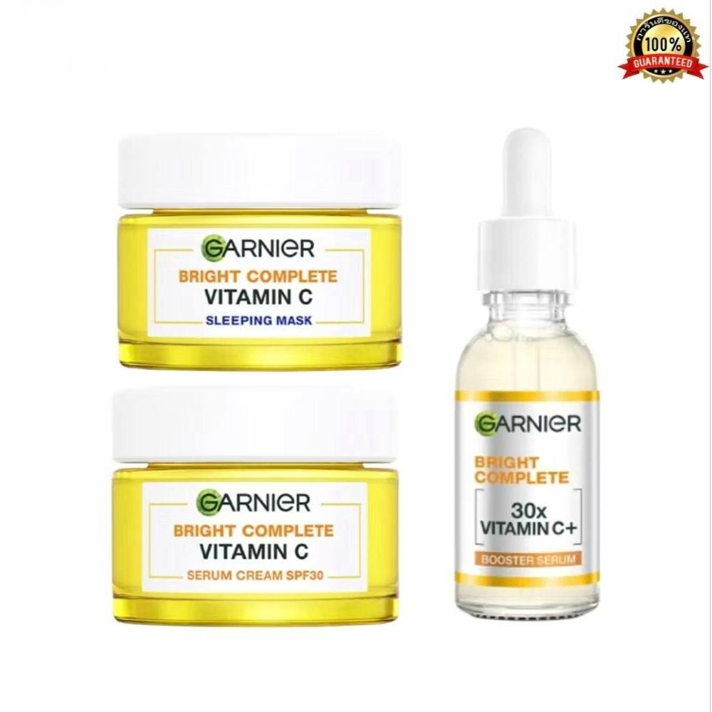 ✅ Garnier Bright Complete Booter Set (Serum + Day + Night cream) การ์นิเย่ ไบรท์ คอมพลีท บูสเตอร์ (เ
