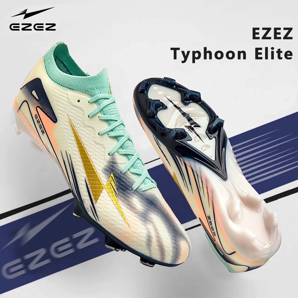 Ezez Typhoon Elite รองเท้าฟุตบอล  คุณภาพสูงรองเท้าสตั๊ด รองเท้าฟุตบอลหนังสังเคราะห์ น้ำหนักเบา