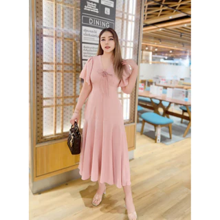 🌸Recommend🌸เดรสยาวหางปลาผ้ามาเบลล่างานเกรดIGอกแต่งดอกไม้สีพาสเทลหวานละมุนน่ารัก Floradress mermaid #Maisie shop