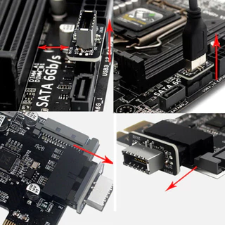 Adapter 20pin to 19pin USB3.0 Internal Header to USB 3.13.2 Type C Front Type E