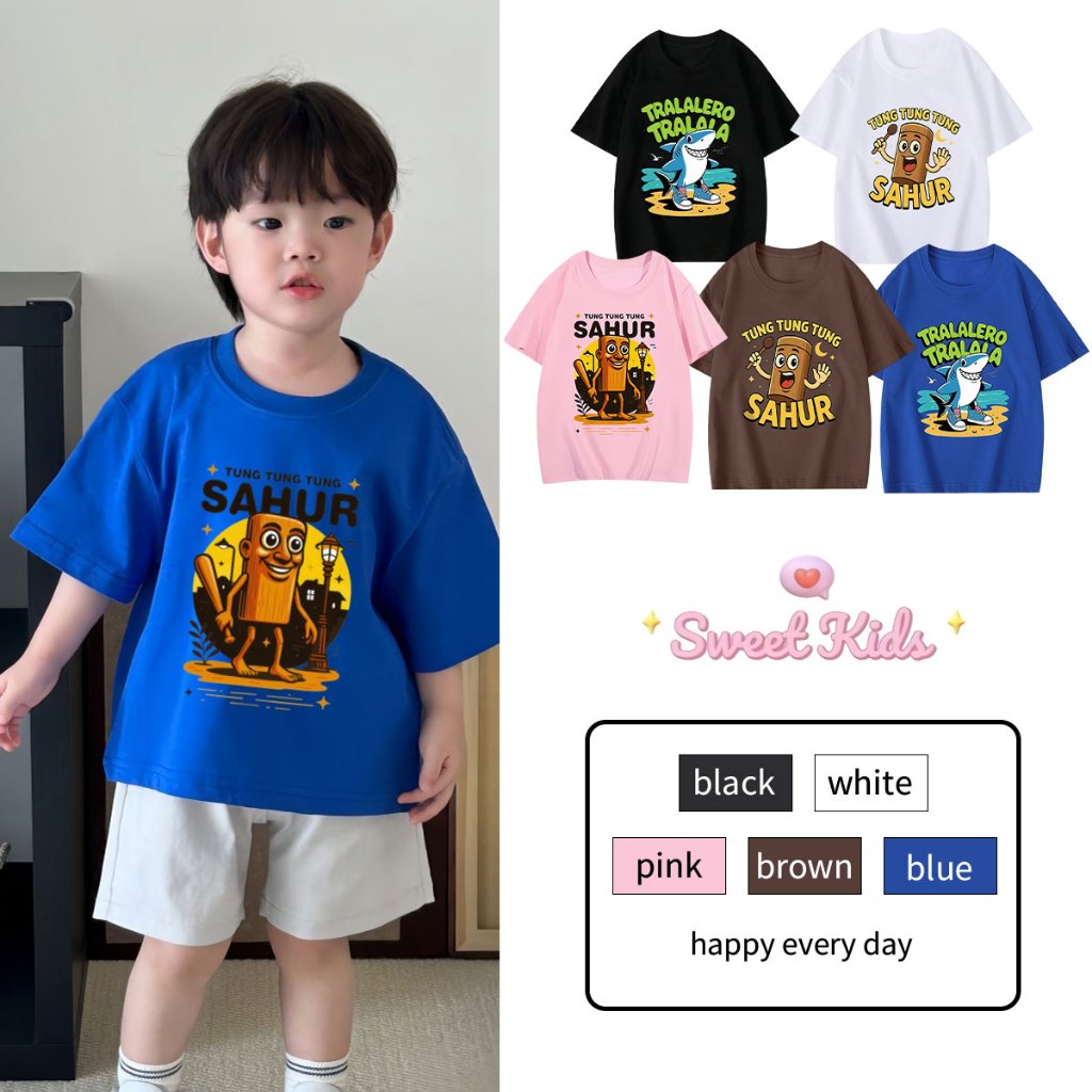 SweetKids พร้อมส่งจากกทม เสื้อยืดแขนสั้นเด็ก เสื้อผ้าคอกลมเด็กผู้ชาย ลำลอง ลายทุงทุงน่ารัก หลายสีให้เลือก แฟชั่น ใส่สบาย