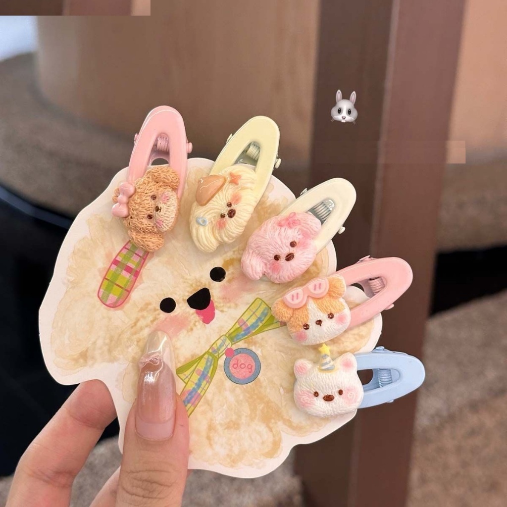 พร้อมส่ง🇹🇭 B093 ราคา/ชิ้น กิ๊บติดผมรูปสุนัขสีชมพูน่ารัก กิ๊บติดผมรูปปากเป็ด กิ๊บอเนกประสงค์ เครื่องประดับผมเด็ก - รูปที่ 5