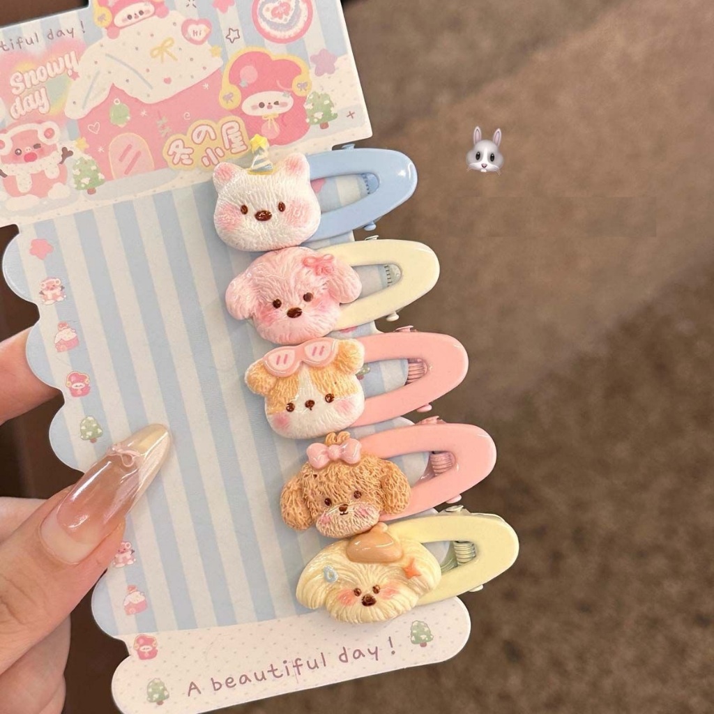 พร้อมส่ง🇹🇭 B093 ราคา/ชิ้น กิ๊บติดผมรูปสุนัขสีชมพูน่ารัก กิ๊บติดผมรูปปากเป็ด กิ๊บอเนกประสงค์ เครื่องประดับผมเด็ก - รูปที่ 4