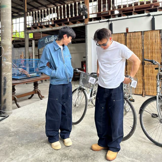 Double Knees Baggy Dark Blue กางเกงขายาว ทรง Baggy