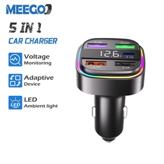 MeeGoo ที่ชาร์จเร็วในรถ ชาร์จเร็ว ชาร์จอุปกรณ์พร้อมกัน 5 เคร…