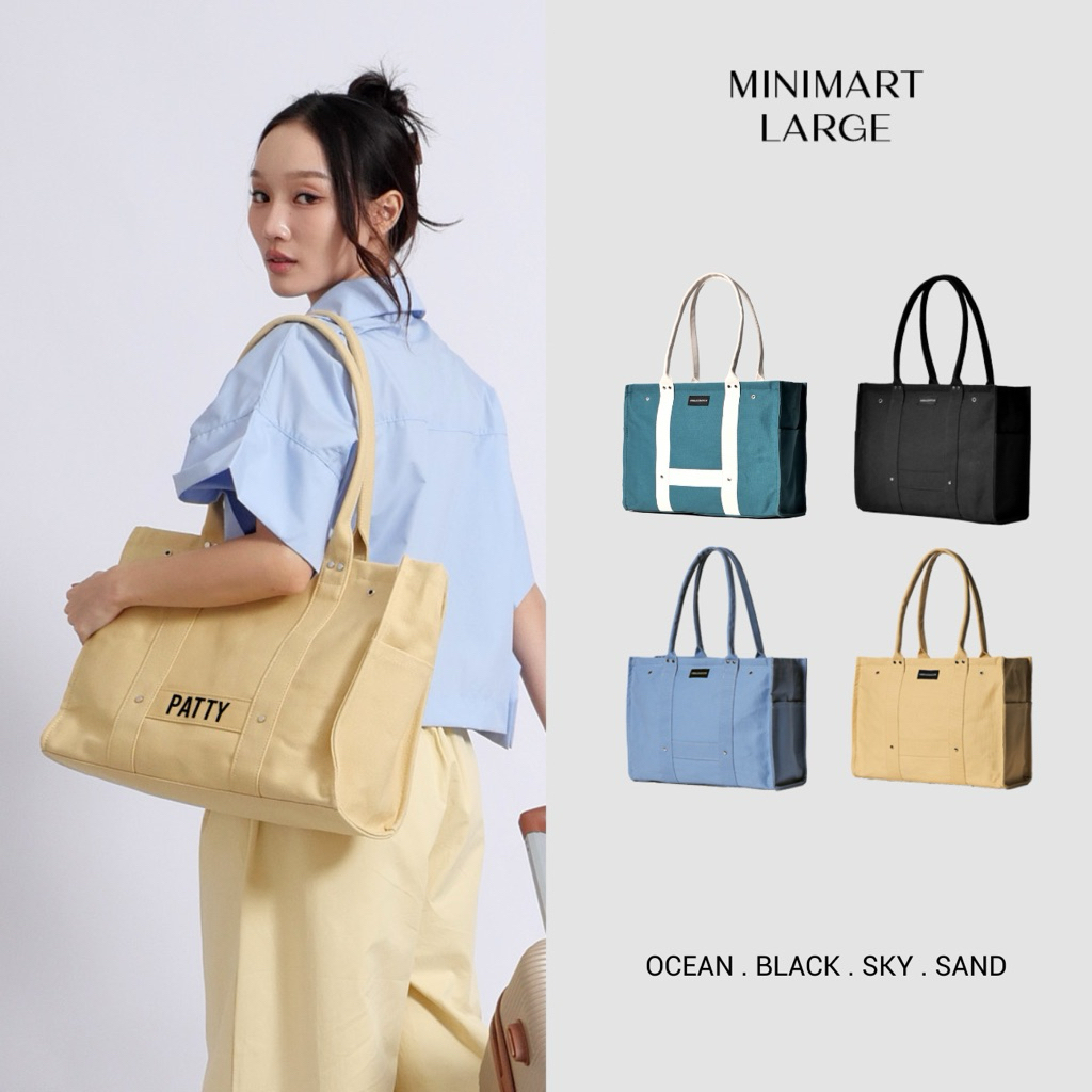 ABDSTORE | NEW Minimart Bag กระเป๋าผ้าแคนวาส สกรีนชื่อได้ 7 ตัวอักษร by Ambassador 6005