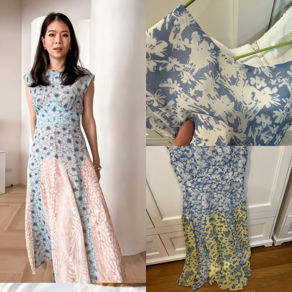 🩵 Ooo.fu 🩵 ส่งต่อ เดรสลายดอกแม็กซี่ size M  เก๋ไม่ซ้ำใคร 🌿 ใส่แล้วพลิ้วสวย เด่นทุกงาน 🔥 ซักเก็บยังไม