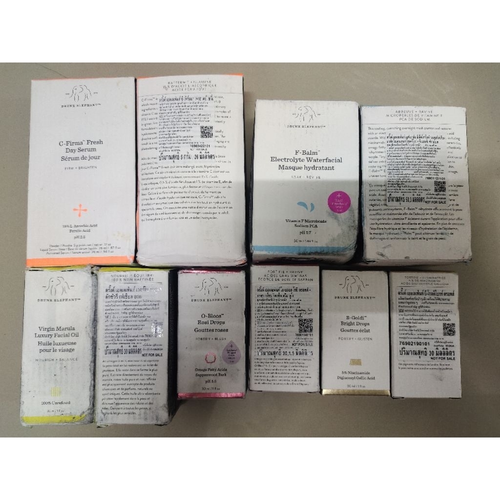 Drunk elephant ผลิตภัณฑ์บำรุงผิว (กล่องสินค้าชำรุด)