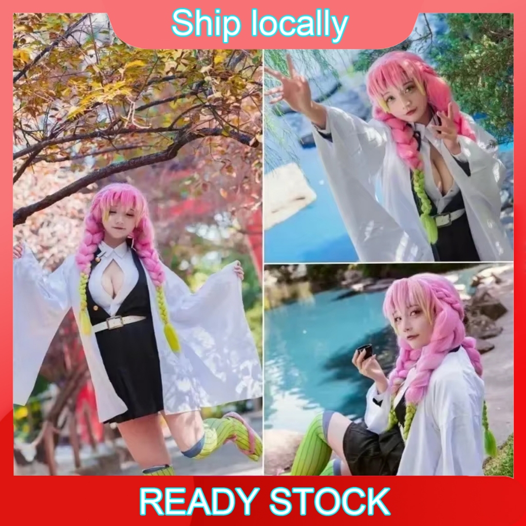 Adult Kids Anime Demon Slayers Kanroji Mitsuri Cosplay Kimono Halloween Costume for Woman Clothes
