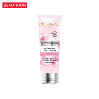 L'ORÉAL PARIS Glycolic-Bright Glowing Daily Cleanser Foam ผลิตภัณฑ์ทำความสะอาดผิวหน้า 100ml
