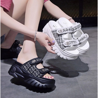 รองเท้าพร้อมส่ง รองเท้าเท้าแตะผู้หญิงแบบสวม สไตล์เกาหลี พื้น…