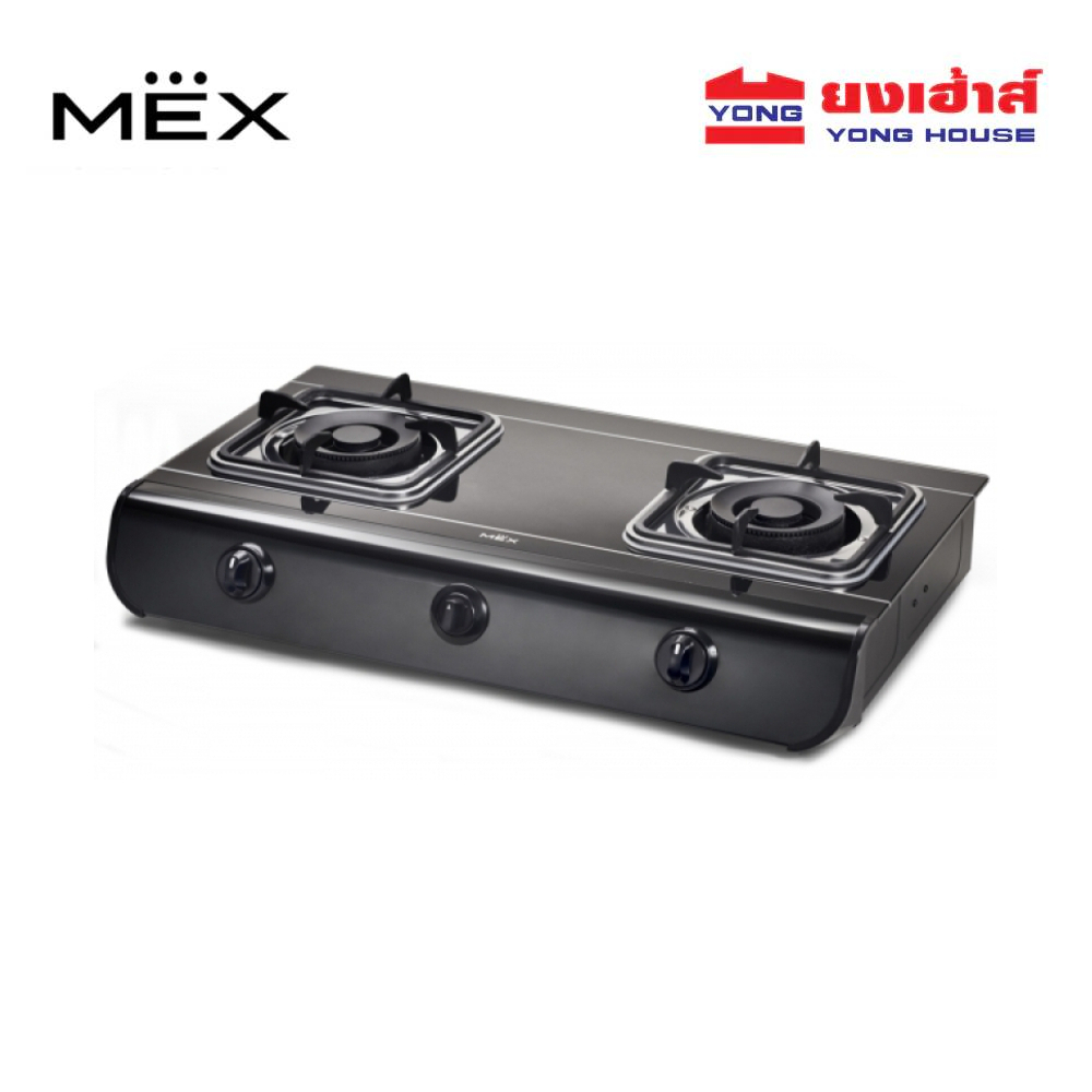 MEX เตาแก๊สตั้งโต๊ะ รุ่น PC727CB เตาแก๊ส 2หัว เตาแก๊สฐานกระจก ขนาด 72 ซม.
