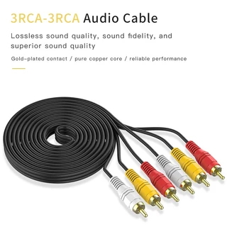 สายRCA สาย AV เข้า 3 ออก 3 สายสัญญาญเสียง RCA AV Audio 3.5mm ขนาด 1.5เมตร สำหรับกล่องดิจิตอลเข้าTV / DVD