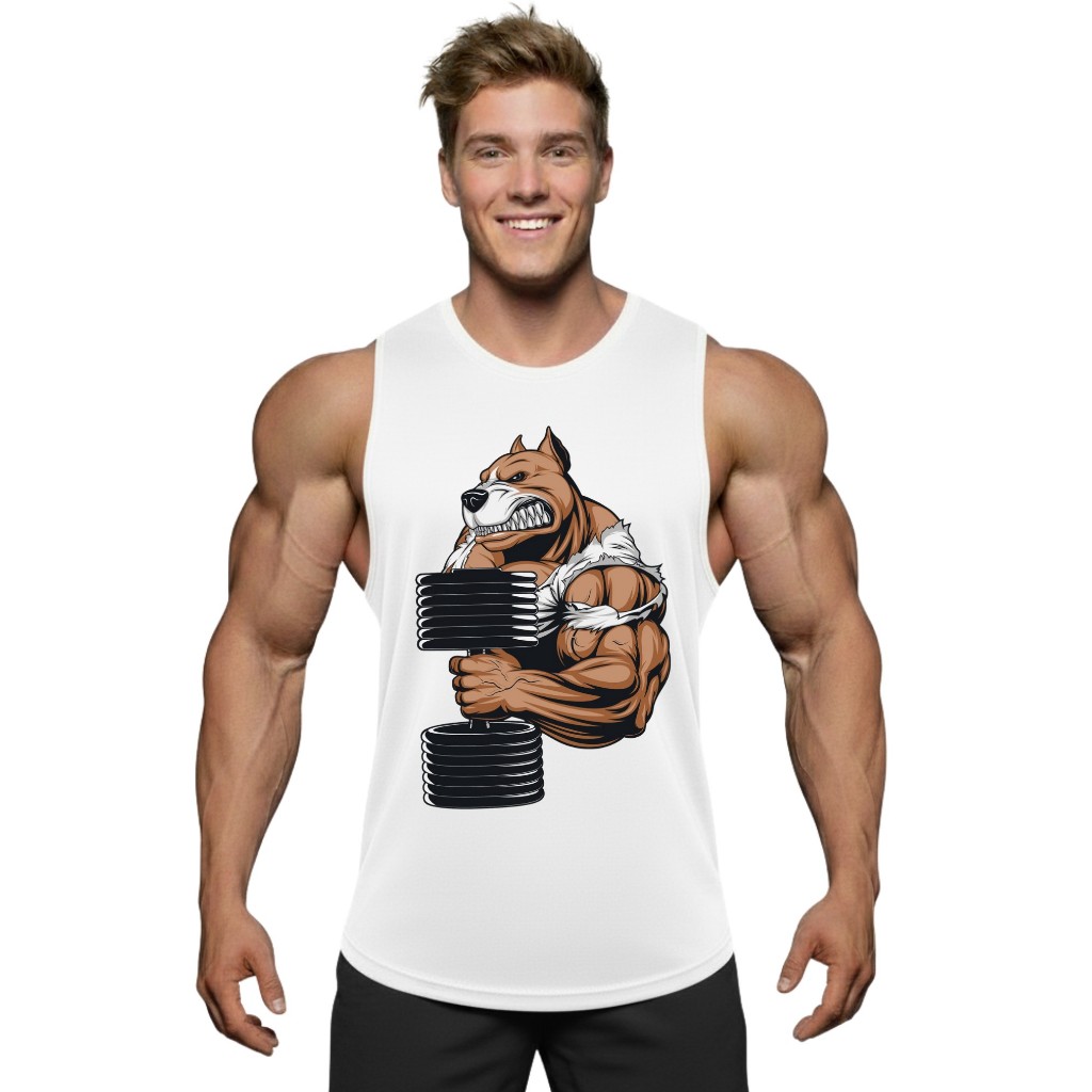 PITBULL เสื้อแขนกุดเว้าแขนกว้าง Drop Arm Sleeveless Muscle Shirt