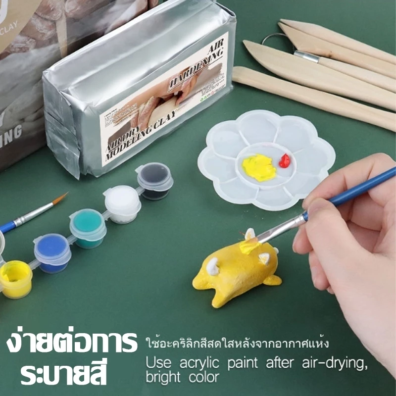 เซ็ตดินปั้น เซ็ตดินปั้น ชุดดินปั้นไทย ดินอ่อน ปลอดภัย ไร้สารเคมี Diyชุดดินเหนียวสำหรับงานปั้น thumbnail 5