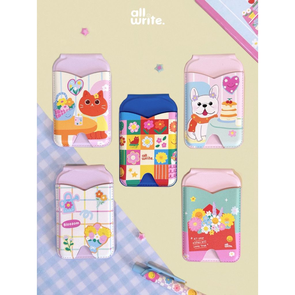 allwrite Card wallet Magnetic กระเป๋าใส่บัตรแม่เหล็กแปะหลังสำหรับ iPhone