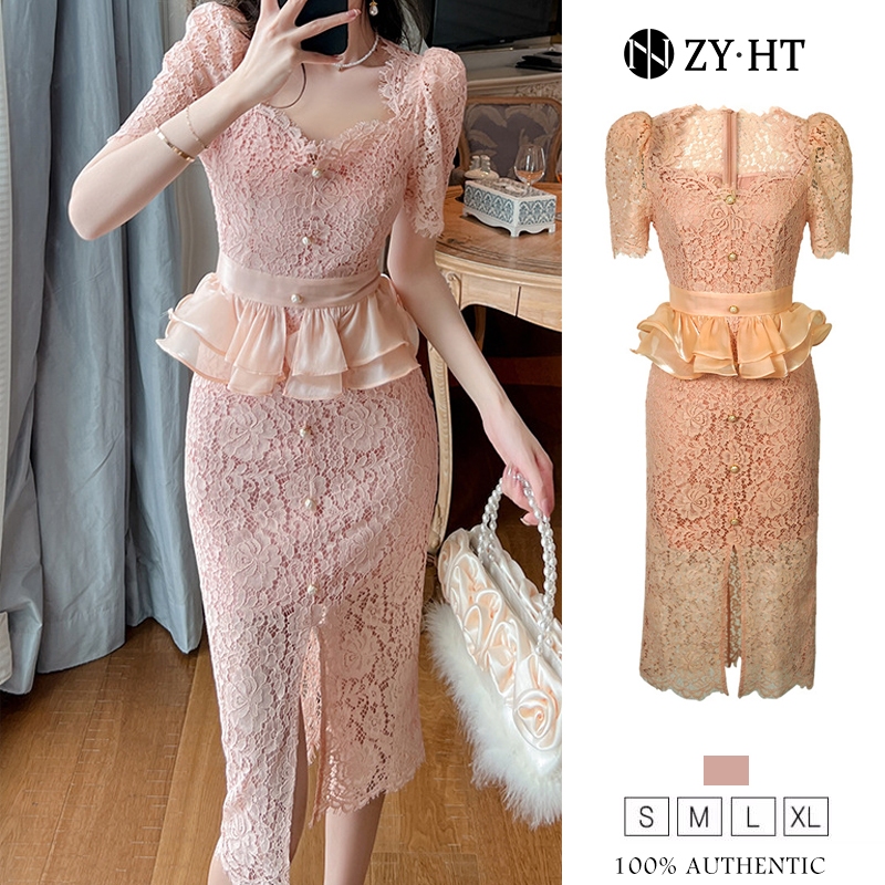 ZY·HT เดรสผู้หญิง เดรสออกงาน เดรสทำงาน เดรสไปงานแต่ง เดรสเซ็กซี่ เดรสไฮโซ เดรสปาร์ตี้ ชุดราตรี 10406