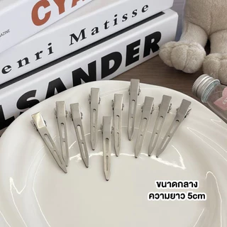 กิ๊บติดผม สีเงิน เรียบง่าย กิ๊ฟติดผมโลหะสําหรับจัดแต่งทรงผมแบ่งส่ว