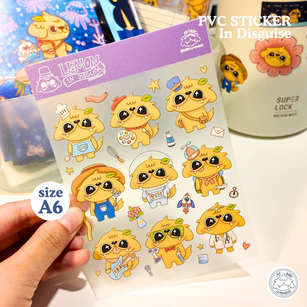 Lemon in disguise Sticker A6 - babylemonboo สติกเกอร์ลายน่ารัก กันน้ำ