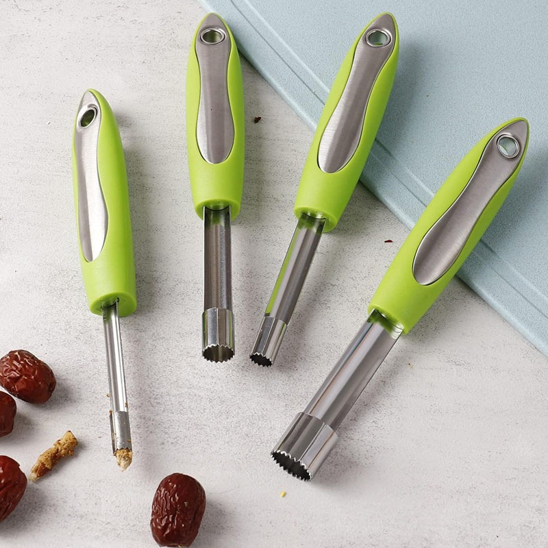 ชุดที่เจาะเมล็ดผลไม้ (1ชุดมี4ชิ้น) สแตนเลสแท้ เอาตะแก้ออกง่ายเร็ว ทันใจ ที่เจาะเมล็ดผลไม้ - รูปที่ 4