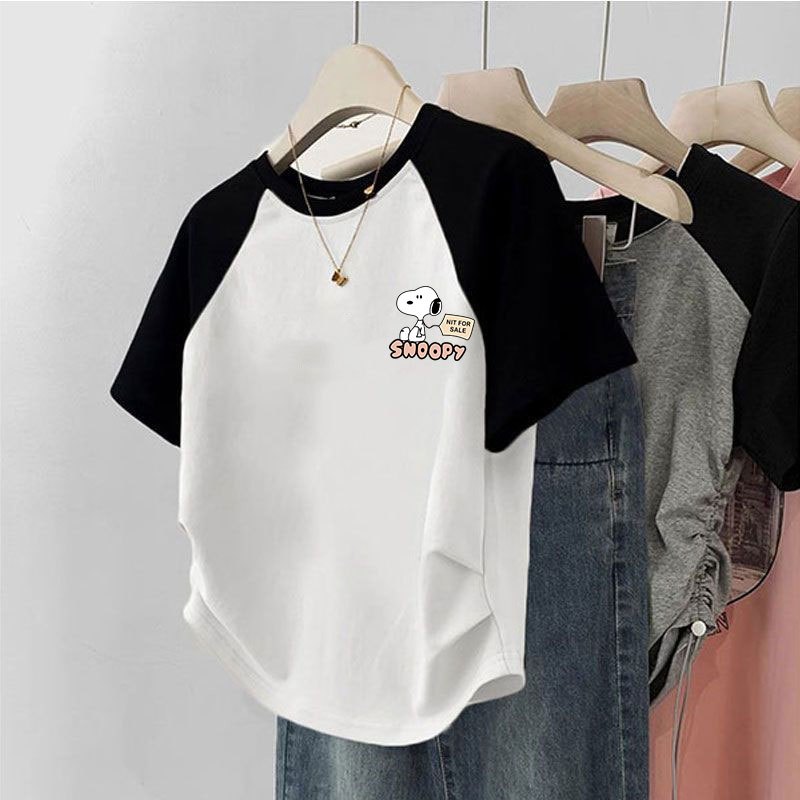 เสื้อครอปน่ารักสไตล์เกาหลี oversize เสื้อผ้าสาวอวบอ้วนไซส์ใหญ่ เสื้อยืดสวยๆผู้หญิงกําลังฮิตใหม่ล่าสุด แฟชั่นมาใหม่ M-3XL - รูปที่ 3