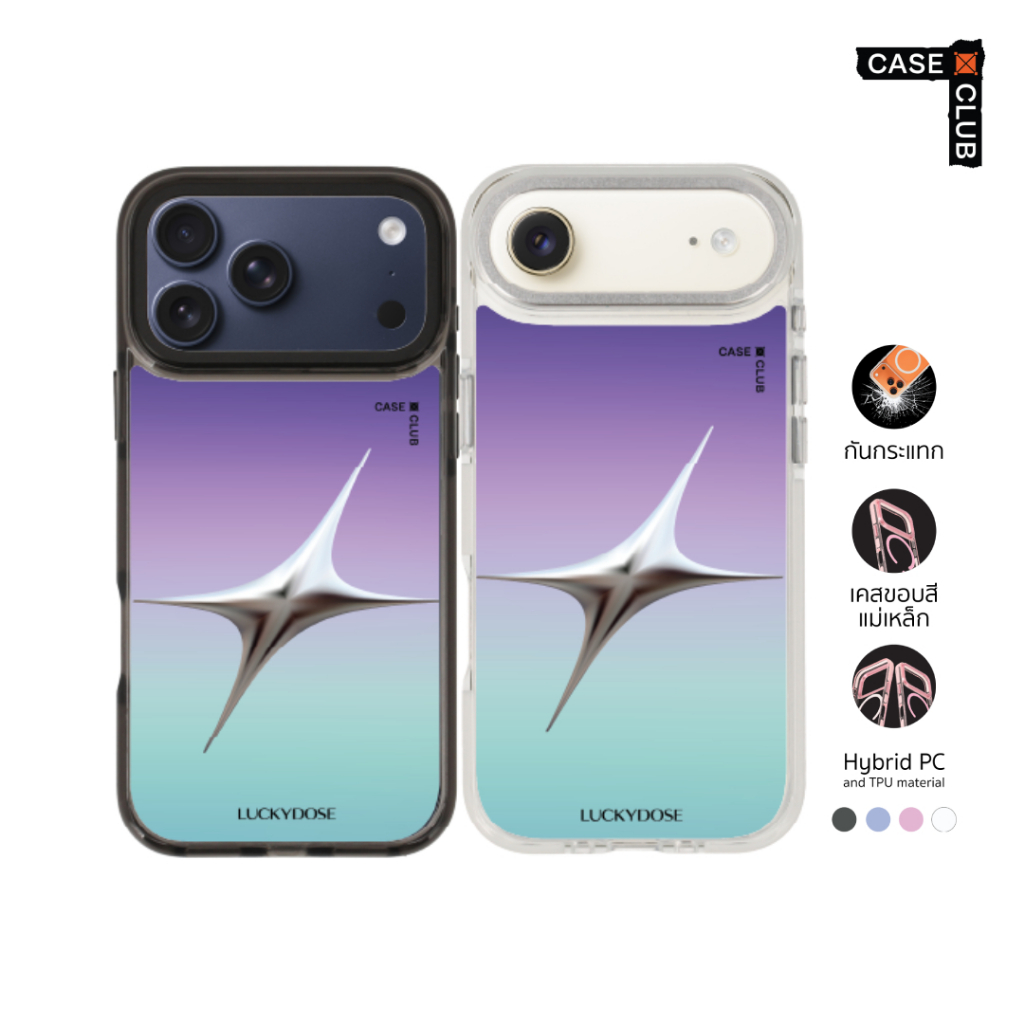 CaseClub เคสไอโฟน เคส ขอบสี เคสแม่เหล็ก ลาย LuckyDose Monday Lucky Color LuckyDose สีมงคลวันจันทร์ สำหรับ i17 Pro Max