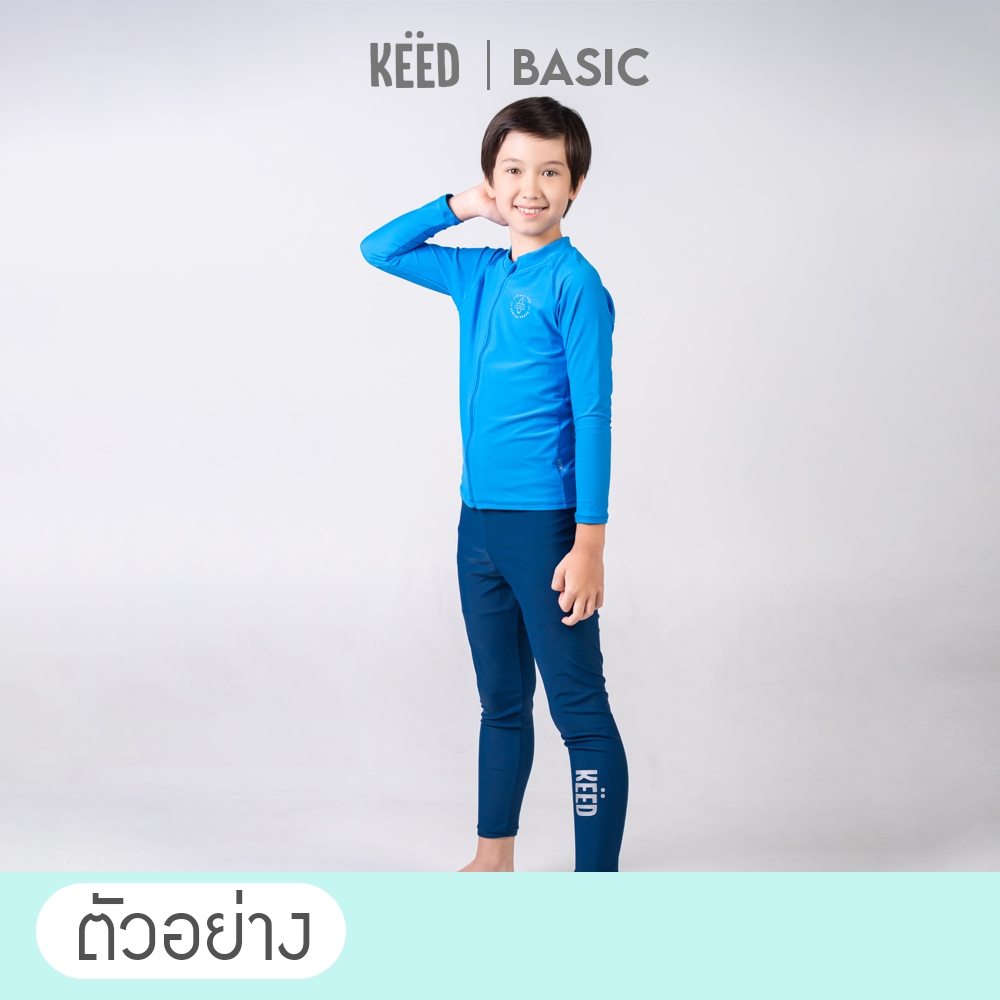 ✨NEW✨ KEED : BASIC เสื้อว่ายน้ำเด็กโต มีซิปด้านหน้า ตกแต่งด้วยสกรีนด้านข้าง *114* - รูปที่ 6