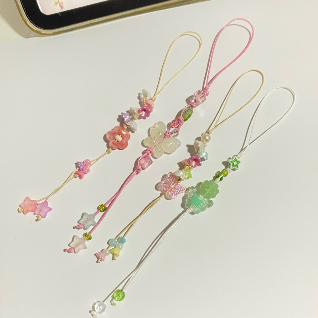 พร้อมส่ง!!! พวงกุญแจเชือกถัก สายห้อยโทรศัพท์ พวงกุญแจเชือกเทียนน่ารักๆ