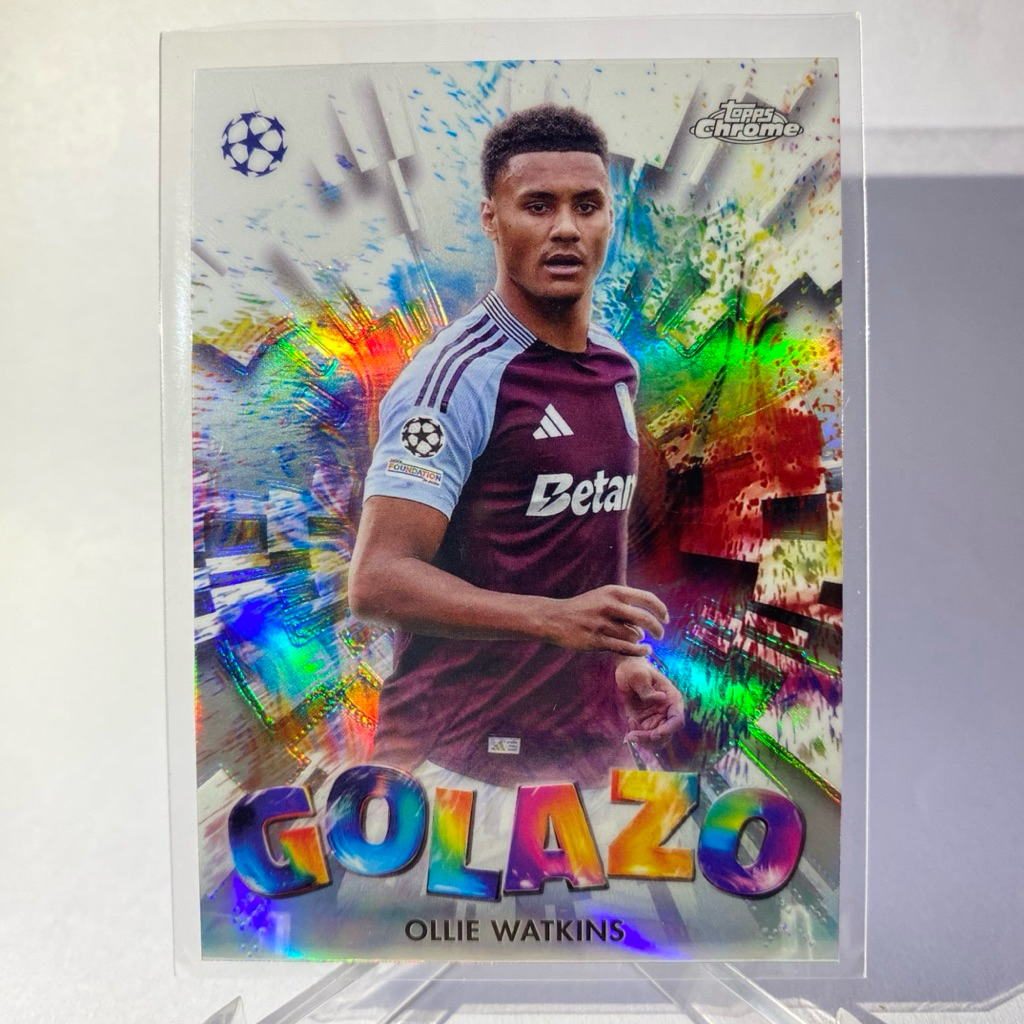การ์ดสำหรับสะสม นักฟุตบอล OLLIE WATKINS,  ASTON VILLA, GOLAZO, TOPPS CHROME 2025