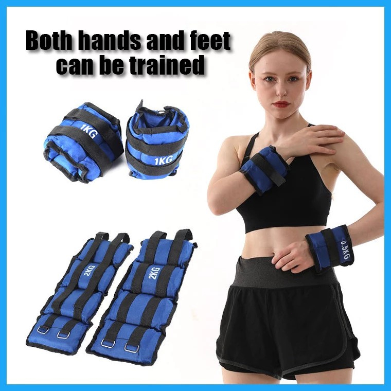 ชุดขาคู่ปรับน้ำหนักข้อเท้าข้อมือเหล็กถุงทราย 1-8 กิโลกรัมน้ำหนักการฝึกความแข็งแรงของสายรัด - รูปที่ 4