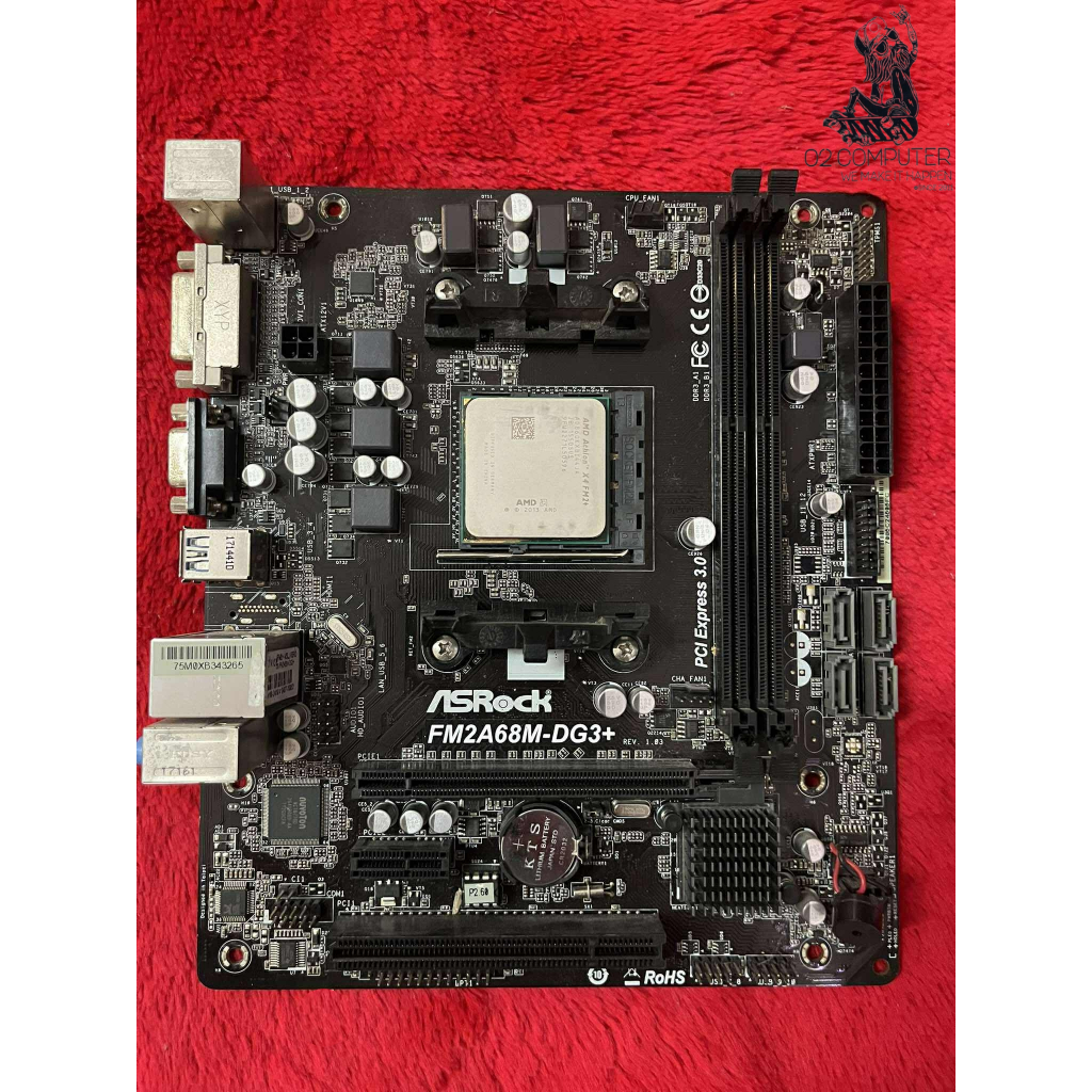(มือ2)Mainboard+CPU เมนบอร์ด ASRock FM2A68M-DG3+ (FM2+)พร้อมCPU AMD X4-860K