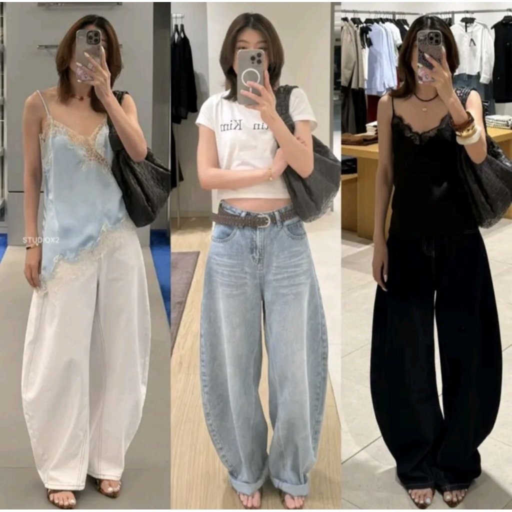 Studiox2 กางเกงทรง Barrel ไซส์ M