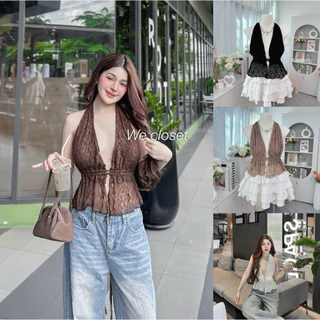 “Lace Muse Halter Top” – เสื้อคล้องคอลูกไม้สุดเซ็กซี่ ลุควินเทจหวานปนแซ่บ