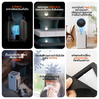 【NEW】HOMERUNPET D1 Pet Air Purifier PM2.5 APP เครื่องฟอกอากาศ ลดขนและกลิ่น เหมาะสำหรับพื้นที่ไม่เกิน 67 ตร.ม.