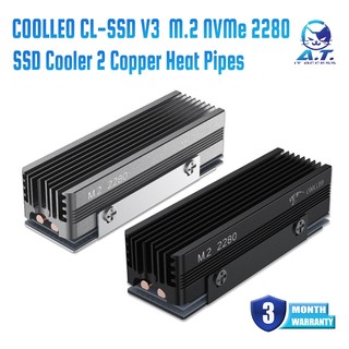 COOLLEO CL-SSD V3 M.2 NVMe 2280 SSD Cooler 2 Copper Heat Pipes M.2 SSD Heatsink With 14.8 W/mk Thermal Pad
