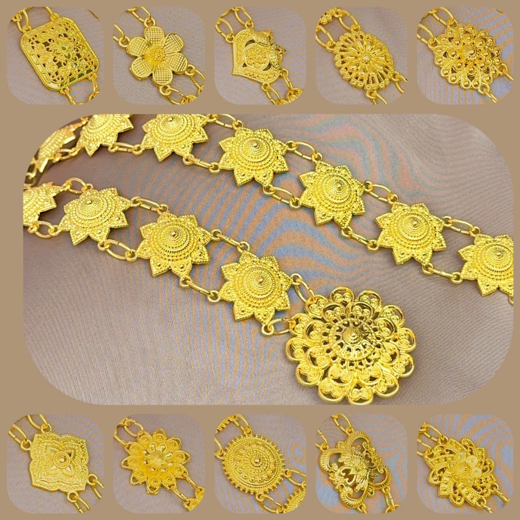 เข็มขัดอีสาน โลหะชุบทอง สวยตามแบบไทยปรับขนาดได้ สวมใส่ได้ทุกงานเทศกาลวันสำคัญ