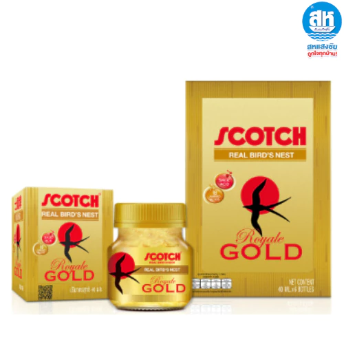 Scotch สก๊อต รังนกแท้ เครื่องดื่มรังนกแท้สำเร็จรูป 40 มล. (แพ็ก 6 ขวด)