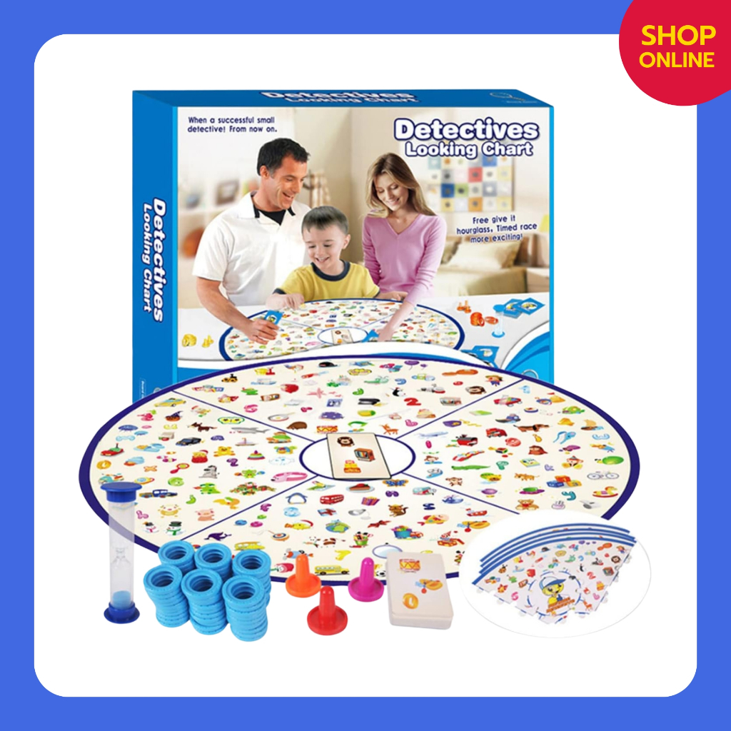 Board Game Detectives Looking Chart | 2 Players or more | 3+ Ages