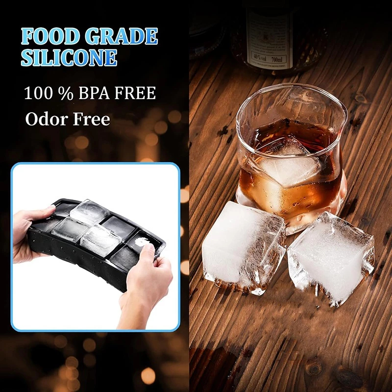 ถาดน้ำแข็ง 4/6/8 ช่อง  ถาดน้ำแข็ง ผลิตจากซิลิโคน วัสดุากซิลิโคน ยืดหยุ่นได้ดีไม่เสียรูปง่าย ที่ทำน้ำแข็งก้อนเหลี่ยม - รูปที่ 6