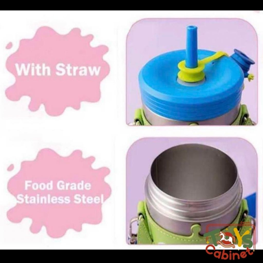 ● สินค้า Shop Clearance ● Miniso Alien Green man Water Bottle Cup Toy Story กระติกน้ำสแตนเลสเก็บความร้อน-เย็น 400 ML. - รูปที่ 5