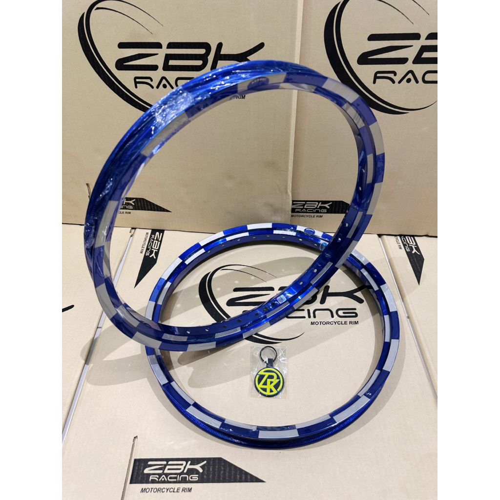 ZBKRacing ล้อZBK AKRONT MORAD SPAIN🇪🇸ลายหมากรุกสีน้ำเงินปี10เนื้อมันฉ่ำ(ตัวท็อปPremium)