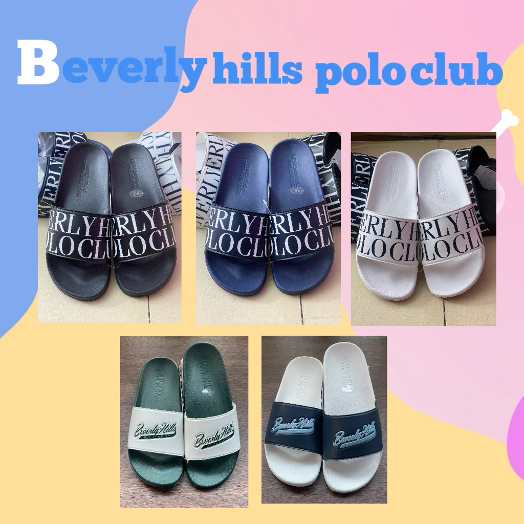 Beverly hills polo club รองเท้าแตะชายลายหมี