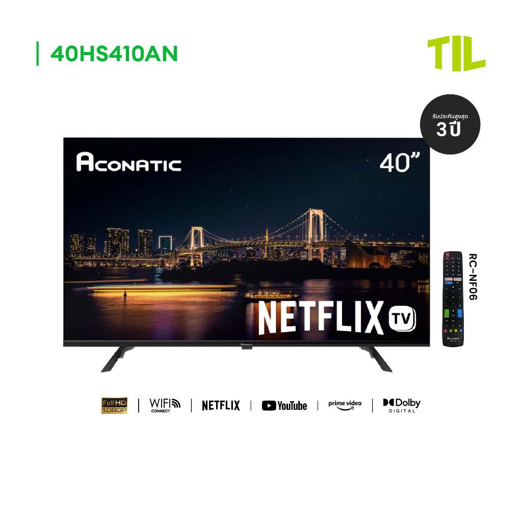 Aconatic LED Netflix TV Smart TV HD สมาร์ท ทีวี ขนาด 40 นิ้ว รุ่น 40HS410AN (รับประกัน 3 ปี)