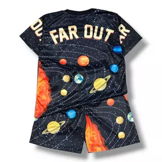 (SP0867#1) ชุดเด็ก เสื้อแขนสั้น+กางเกงขาสั้น ผ้าไมโครเกรดA ลายดวงดาว อวกาศ เสื้อผ้าเด็กแฟชั่น ลายการ์ตูน