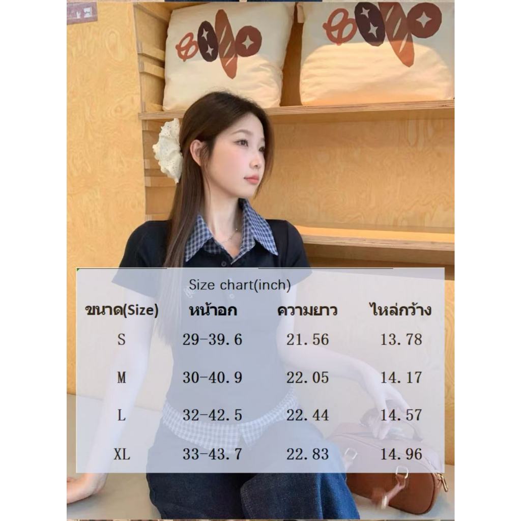 ส่งจากไทยทุกวัน พลัสขนาด แขนสั้นเสื้อยืดผู้หญิง เสื้อแขนสั้น ฤดูร้อนผ้าฝ้ายปิดเอวแสดงผอมด้านบน👚YOUMI รูปที่ 7