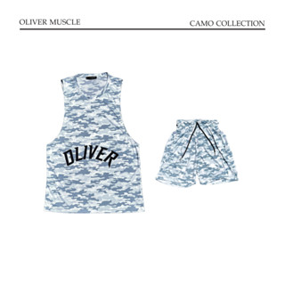 OLIVER MUSCLE - เสื้อกล้ามเว้าปีกและกางเกง ลาย CAMO สำหรับออ…